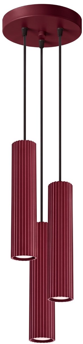 Sollux Lighting Hanglamp Karbon - GU10 - bourgondië - aluminium - 19.5x19.5x108cm