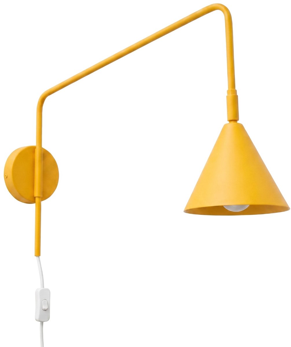 Sollux Lighting Wandlamp Nox - E14 - geel - staal - 14x61x30cm