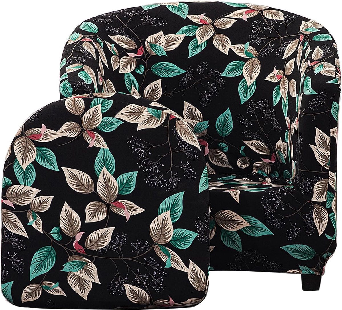 Chesterfield Armchair Cover, 1 Seater, Club Chair Cover, Elastic Club Chair Cover, Willow Trees - ShopVlot