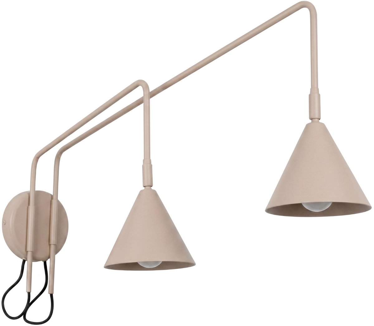 Sollux Lighting Wandlamp Nox - E14 - taupe - staal - 150x80x30cm