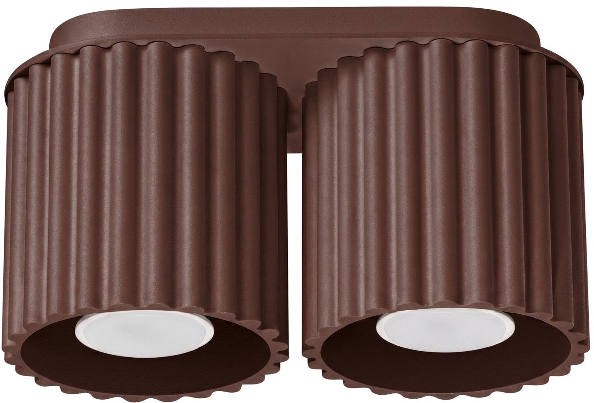 Sollux Lighting Plafondlamp AURA - GU10 - bruin - aluminium - 21x10x12cm