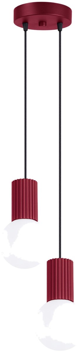Sollux Lighting Hanglamp Halo - G9 - bourgondië - aluminium/glas - 15x15x120cm