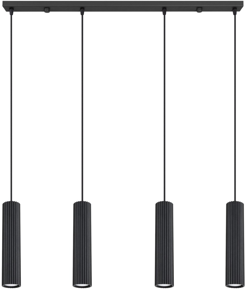 Sollux Lighting Hanglamp Karbon - GU10 - zwart - aluminium - 81x5x120cm