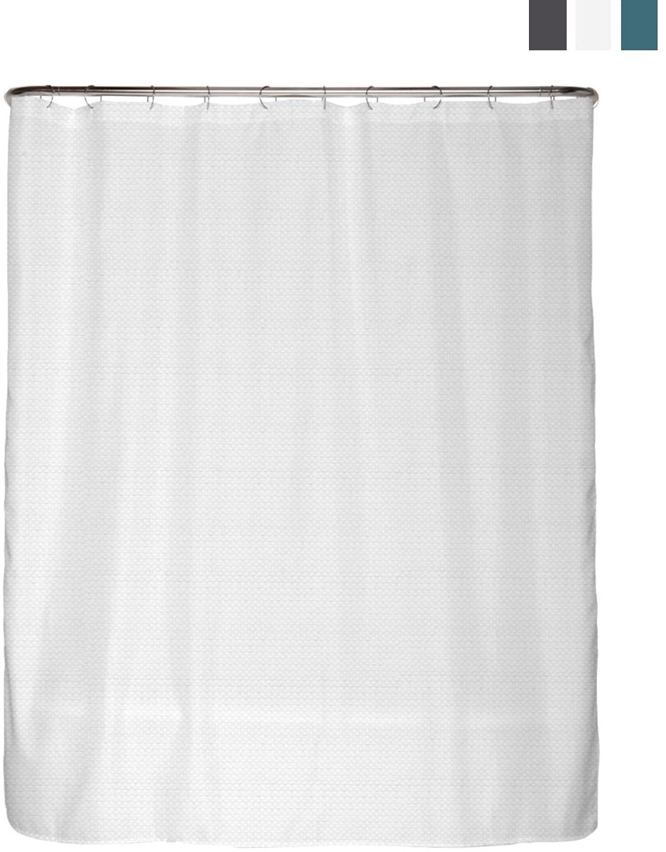 Douchegordijn 180x180cm - Wit - Premium kwaliteit - Voorkomt spatten - ShopVlot