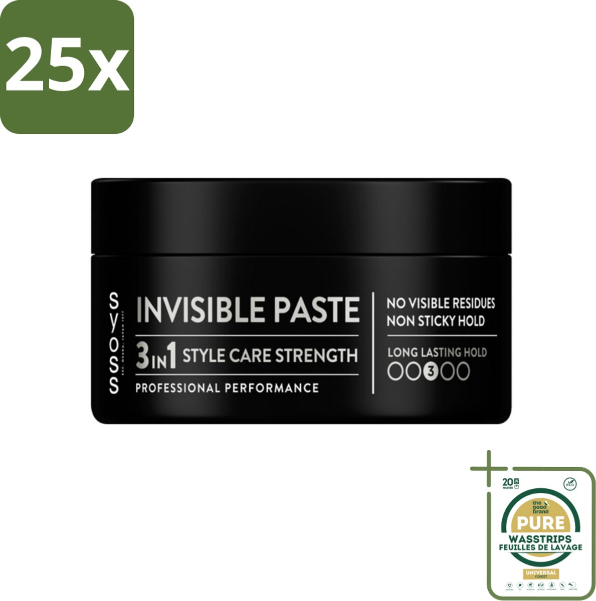 25 x SYOSS - Invisible Paste 100 ml - Haarpaste - Langdurige Styling - 100ml - Grootverpakking - Haarpaste - Haartypen - Haartypen Styling - Haartypen Styling Zonder Restjes - Haartypen Styling Zonder Alcohol