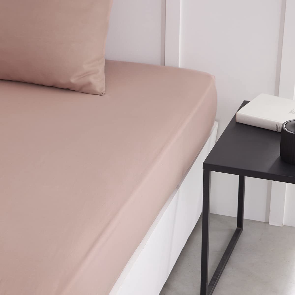 hoeslaken 160 x 200 cm - 100% katoen - zandroze - voor optimaal slaapcomfort - ShopVlot