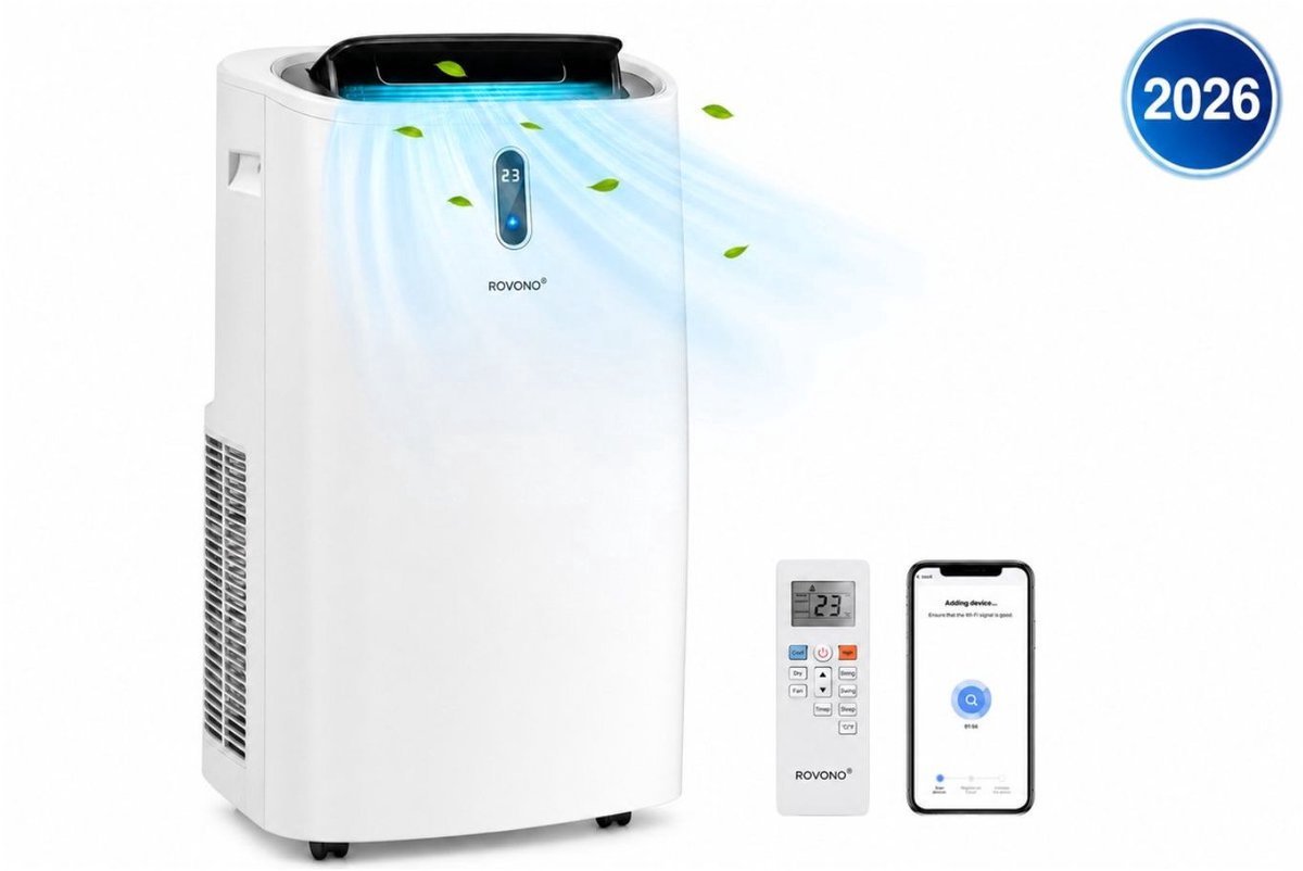 Krachtige Mobiele Airco - 4 in 1 Airco - 12000BTU - Airconditioning - Ventilatoren - Wit