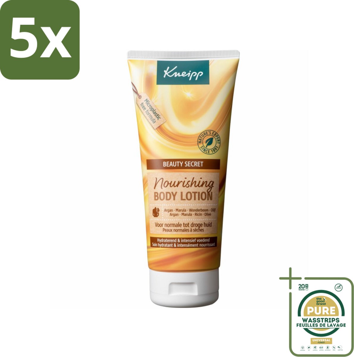 5 x Kneipp - Body lotion - Beauty Secret - Voor normale tot droge huid - 200 ml - Grootverpakking - Body Lotion - Huidverzorging - Voedende Bodylotion - Droge Huid - Normale Huid