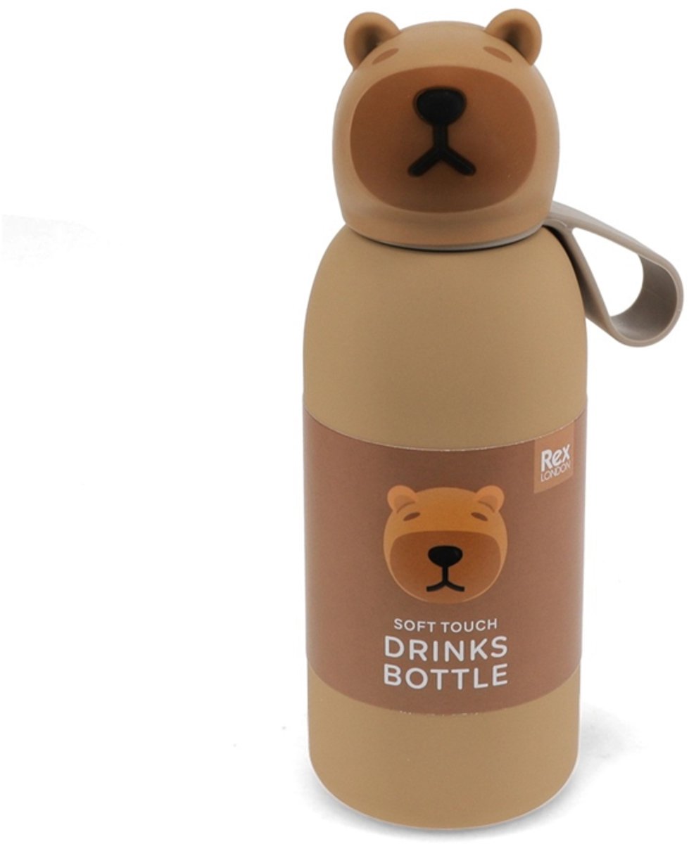 Rex London Drinkfles Met Dierenkop 350 ml Capibara