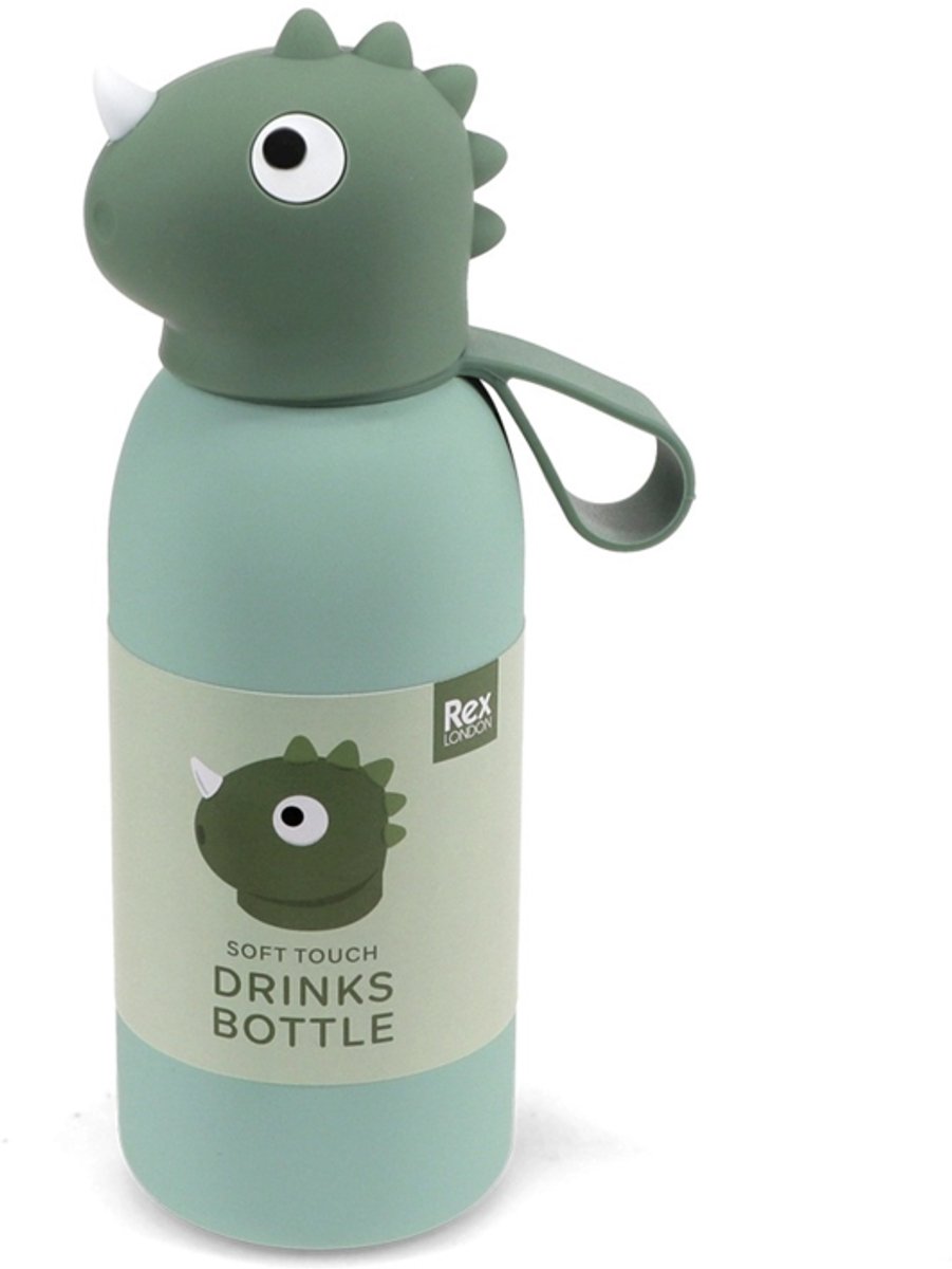 Rex London Drinkfles Met Dierenkop 350 ml Dinosaurus