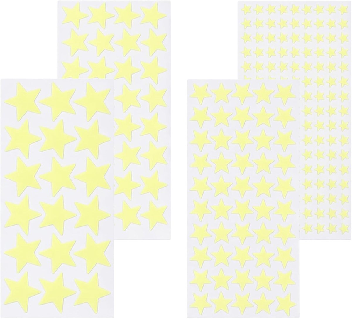 Fosforescerende sterren, plafond, PET, 240 stuks, fluorescerende ster, plafondstickers, kinderen, 4 maten, ideale - ShopVlot