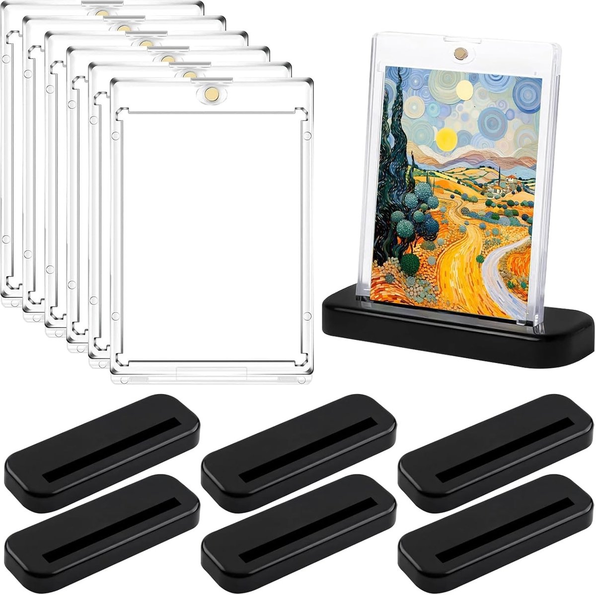 Magnetische Kaarthouder - Transparant - 11 x 7,3 cm - UV-Beschermende Kaart Sleeves - Voor Sport- en Speelkaarten