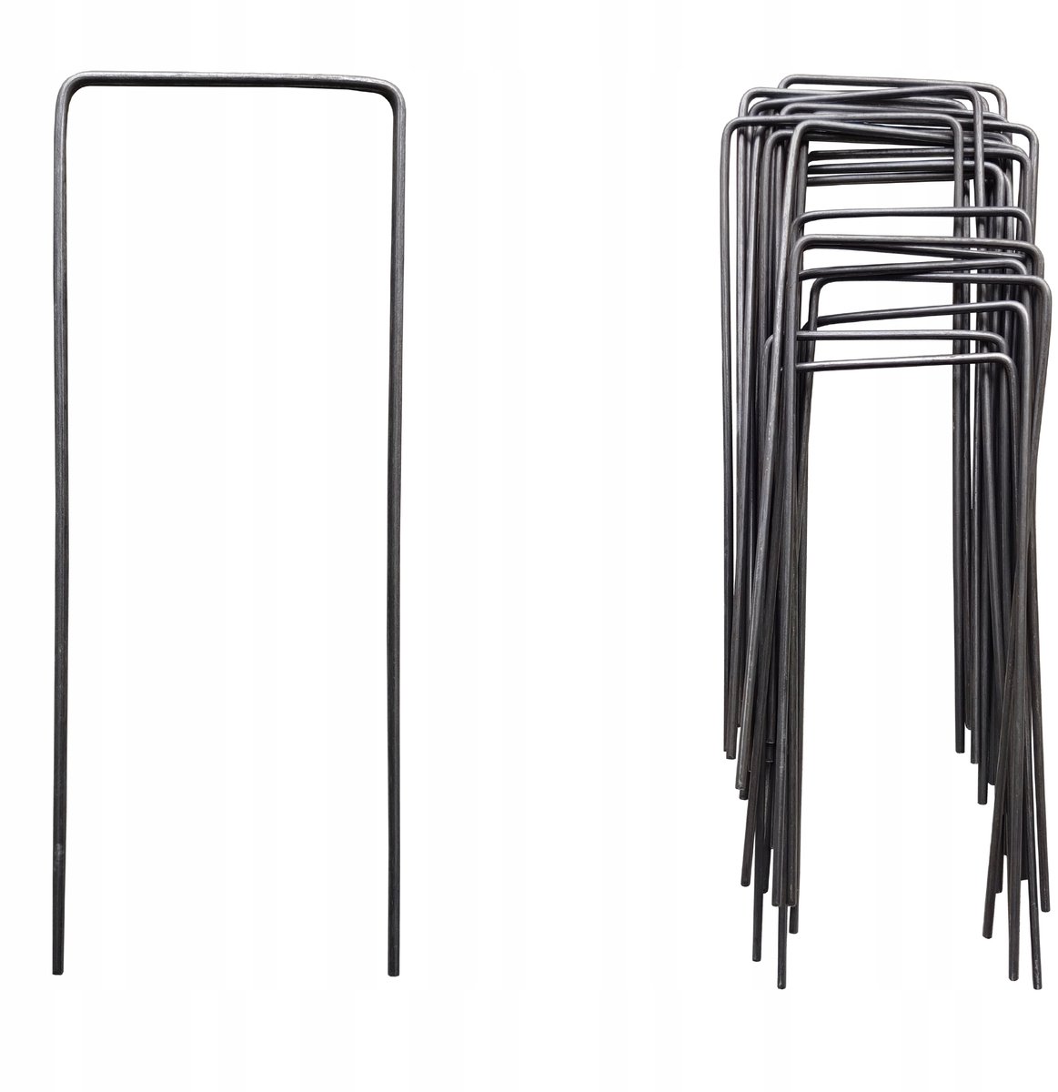 100x Metalen U-haken 20cm voor gronddoek, worteldoek & molshazennet