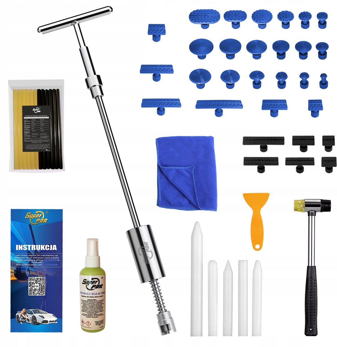 Merkloos PDR Dents Verwijderingsset met Slijpmolen en Accessoires