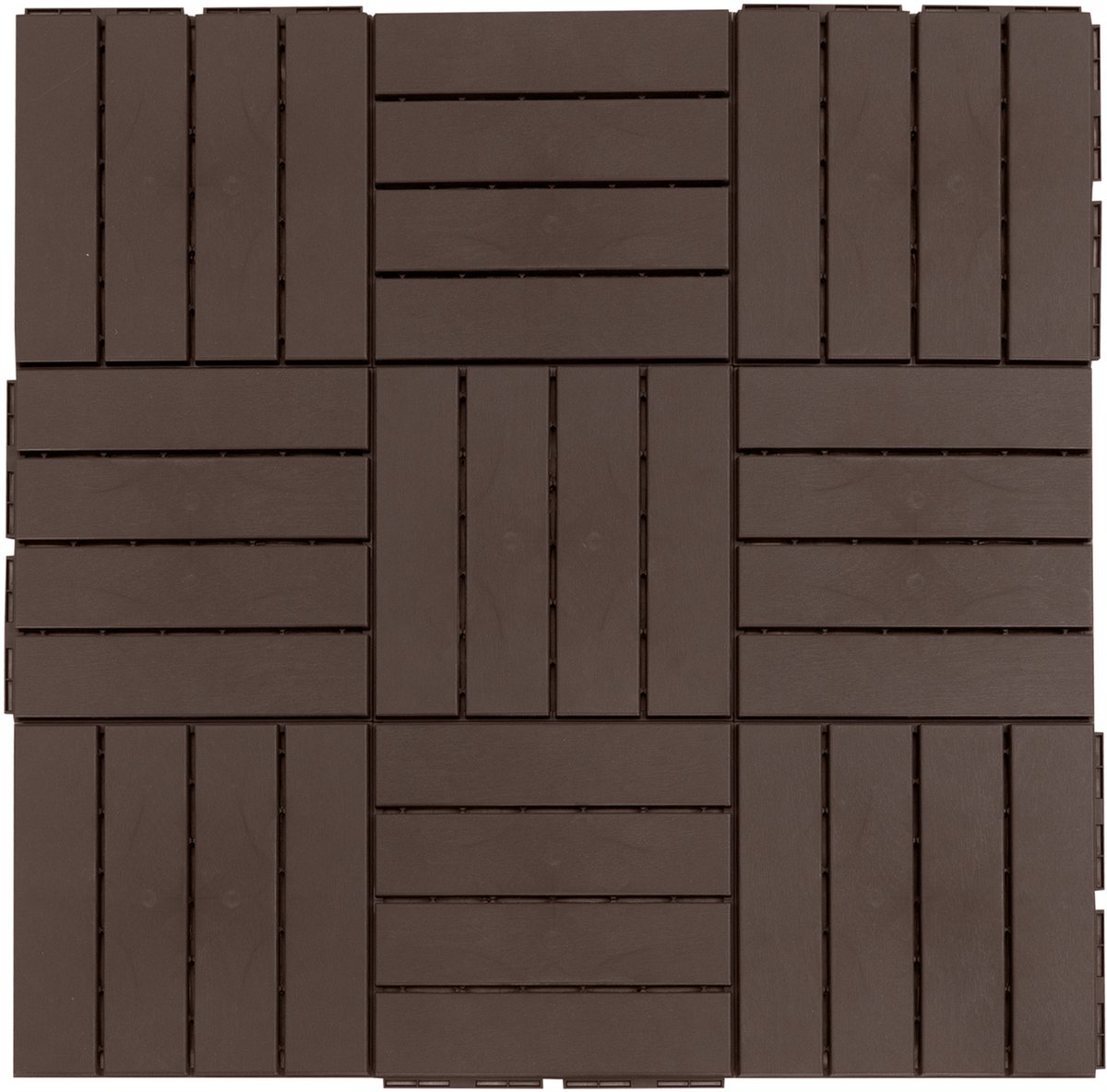 Terrastegels 30 x 30 cm-9 stuks-0-81 m²-kliktegels-balkontegels met kliksysteem-drainagefunctie-vloertegel voor terras/balkon-bruin
