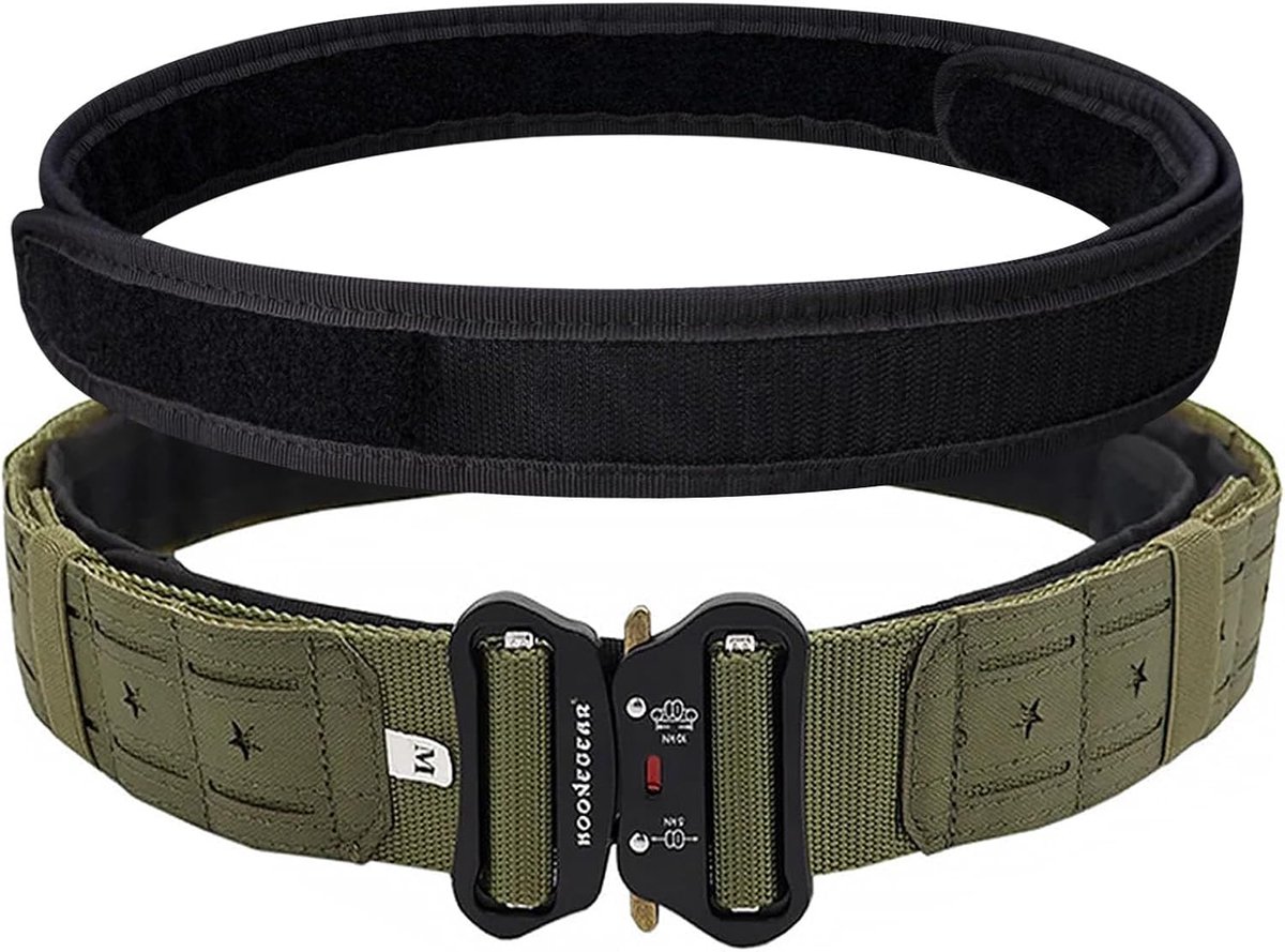 aiGear Quick-Release Tactical Belt for Men, Adjustable Molle Heavy Duty Rigger Belt for Military, Fits Waist 31"-41" - ShopVlot