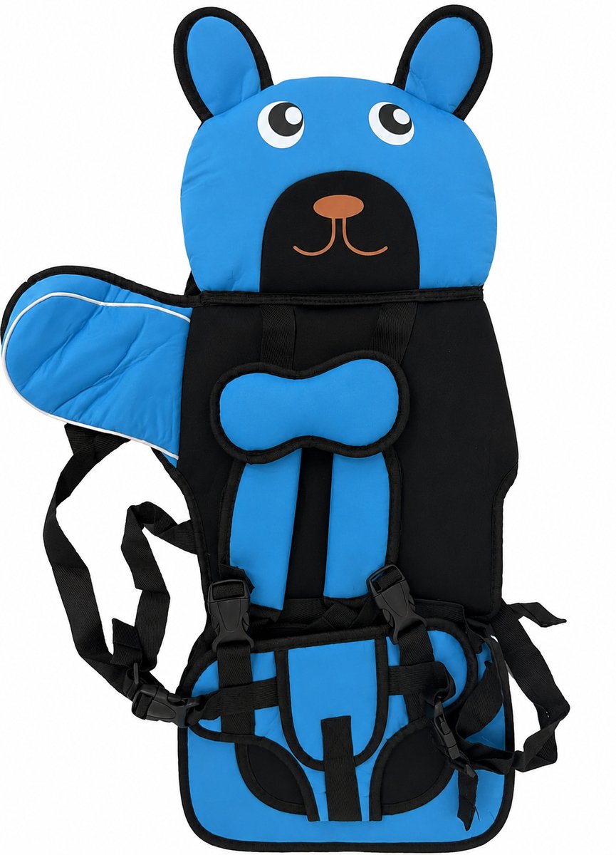 Babykussen voor Kinderwagen en Autostoel – Zachte Zitverkleiner met Berenontwerp – Comfortabele Kinderwageninleg – Blauw