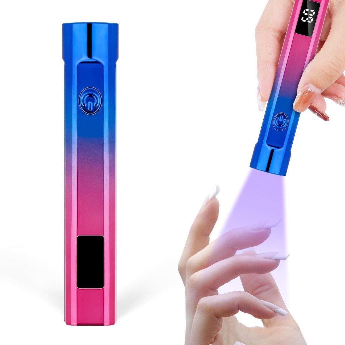 LOPHE UV-nagellamp voor gelnagel, handheld UV-lamp met LED-scherm en 10s 30s 60s timer, handheld nageldroger met - ShopVlot