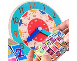 Educatieve Houten Klok & Rekenwiel voor Kinderen