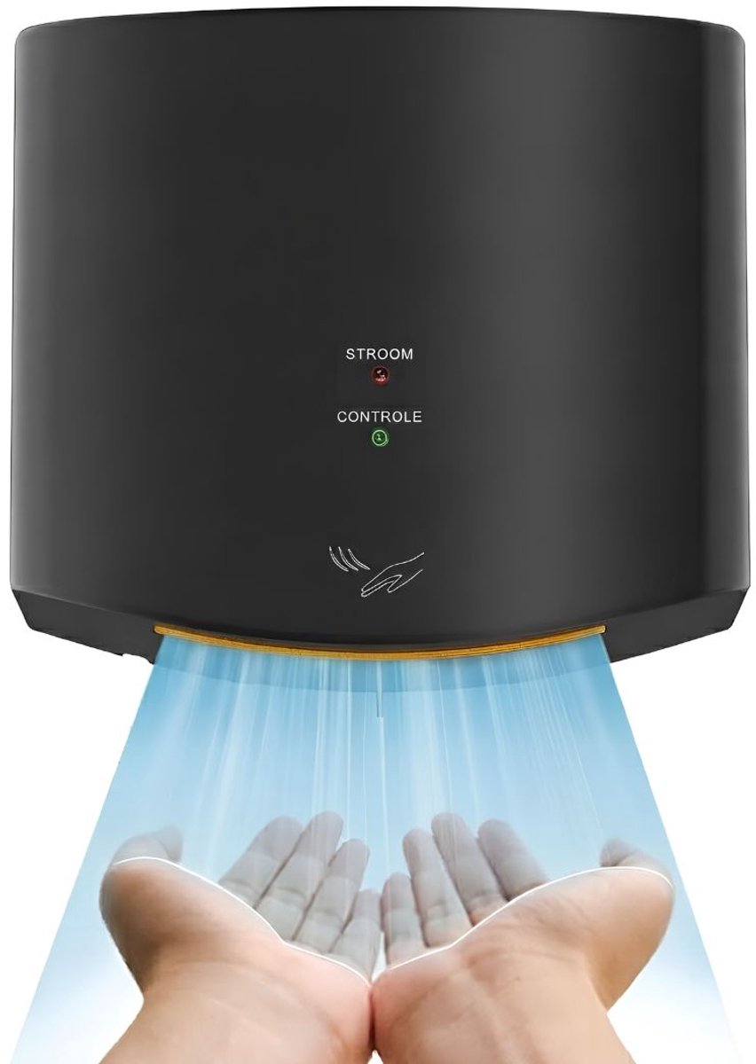 JCP® Droger - Wasdroger - Elektrische Handdroger -Zwart -25cm x 17cm x 24cm