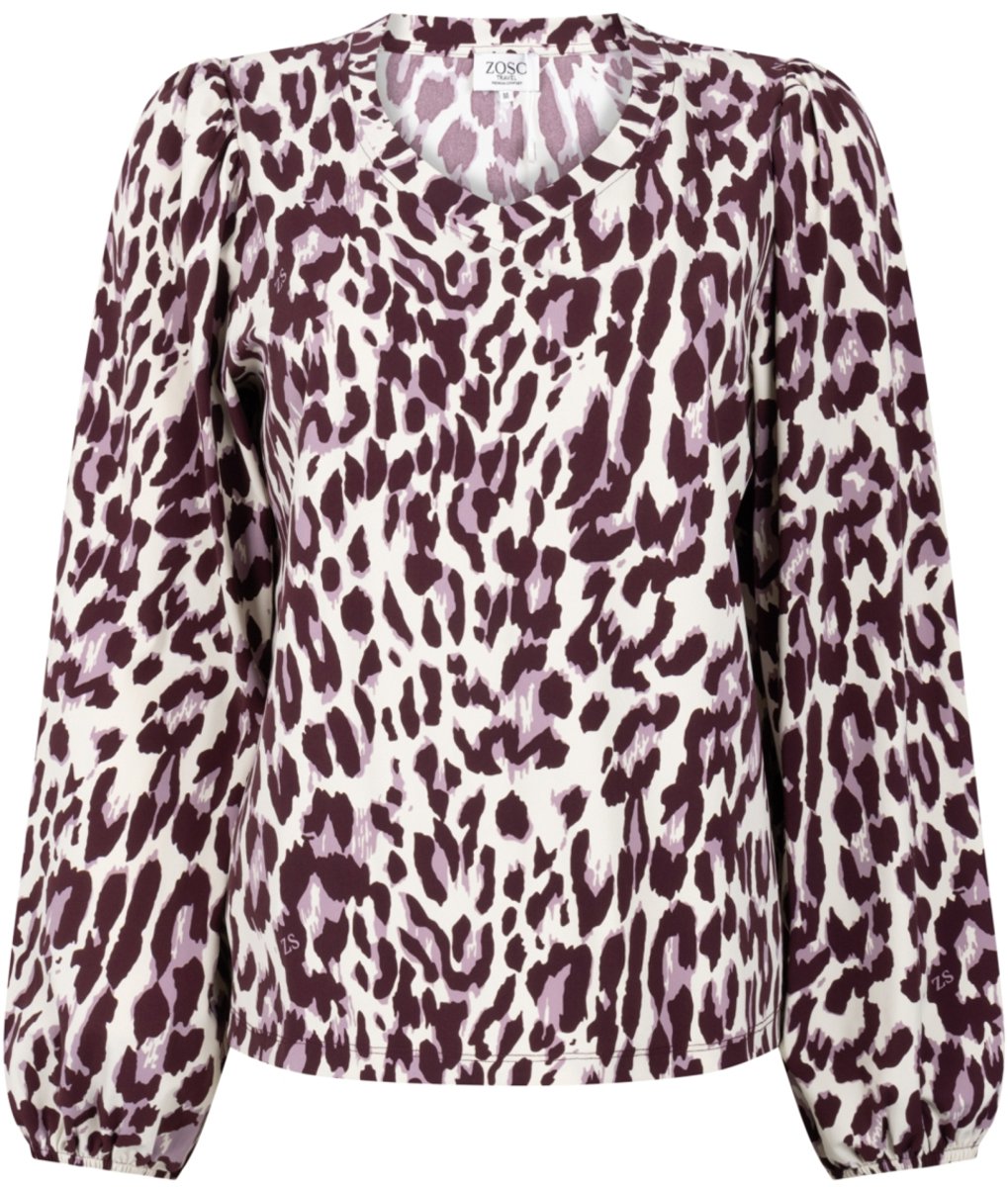 Zoso T-shirt Nathalie 264 Mauve-bordeaux Dames Maat - XXL