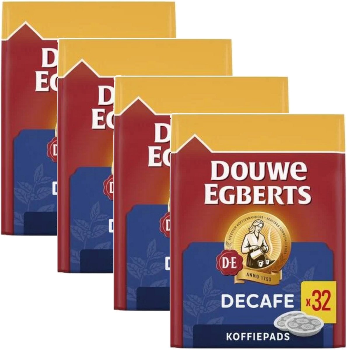 Douwe Egberts Decafe - Multipack - 128 (4x32) Koffiepads Compatibel met Senseo