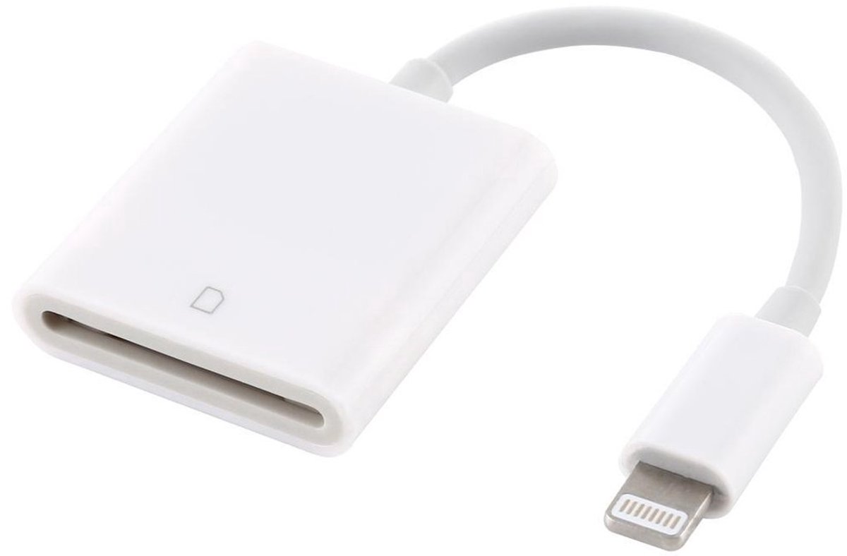 SD kaart lezer - Kaartlezer - Lightning naar SD kaart - Adapter - Card reader - SD kaartje uitlezen - Geschikt voor Iphone - Wit - Jonyx