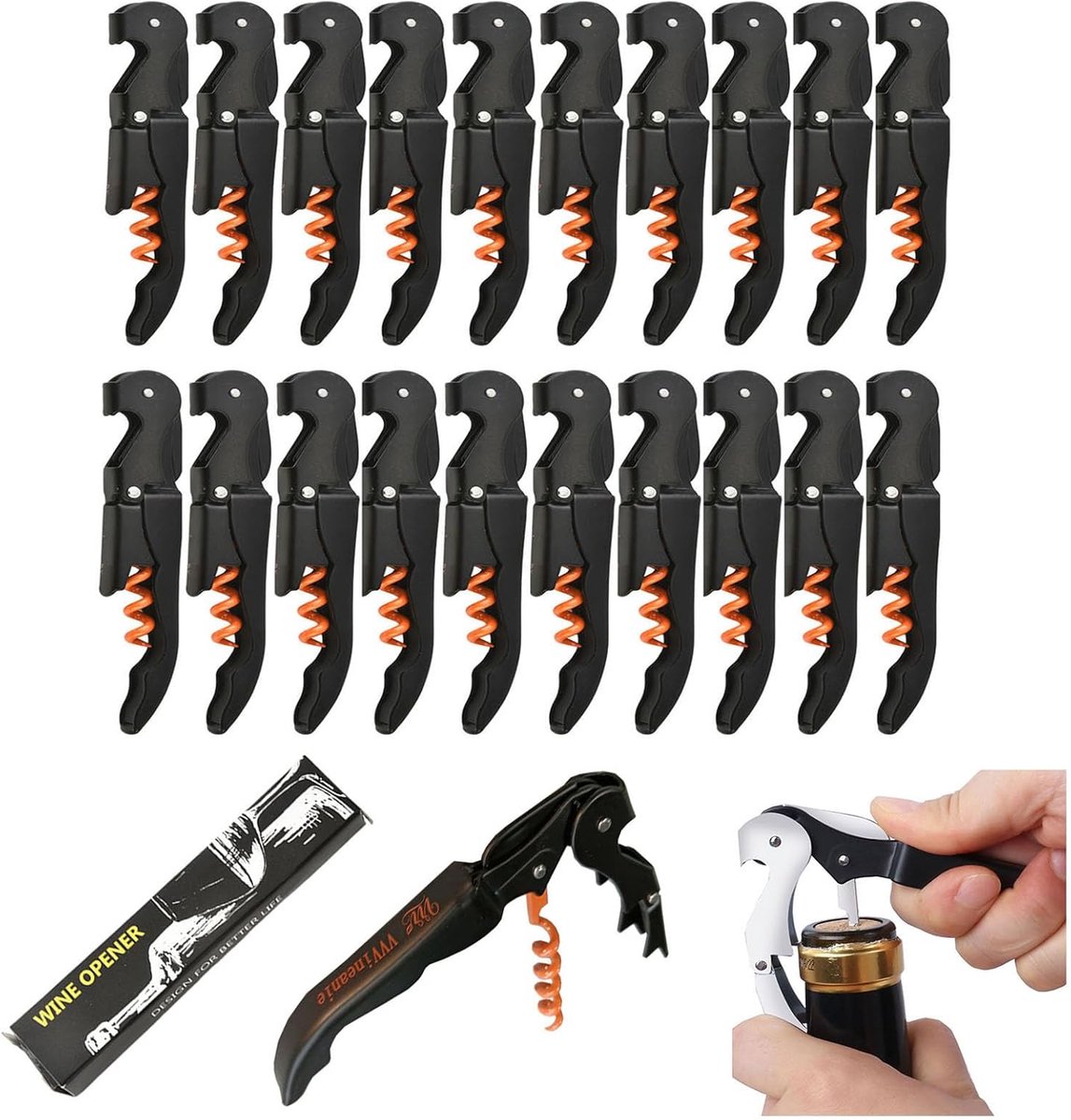 Wijnflesopener 70G - Versterkt roestvrij staal - Multifunctioneel met folie snijder - ShopVlot