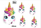 5x Folie ballon Unicorn 45cm