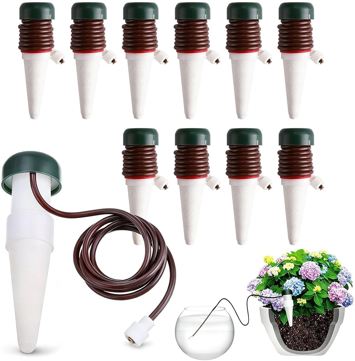 Bewateringssysteem 10 waterdispensers - automatische zelfbewatering - druppelirrigatie - ideaal voor vakantie - ShopVlot