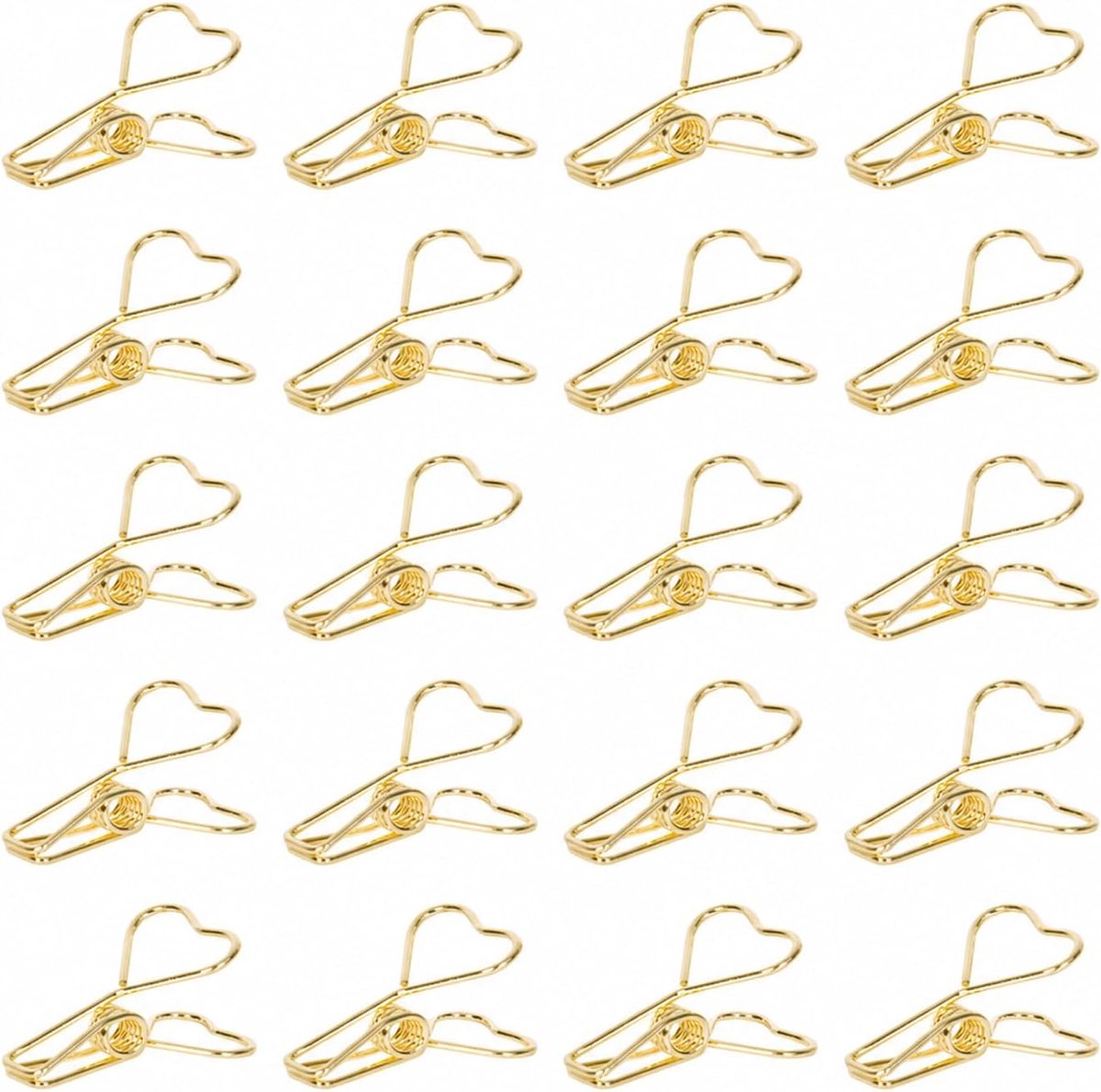Paperclips hartvormig goud - metalen clips - decoratief design - ideaal voor documenten - ShopVlot