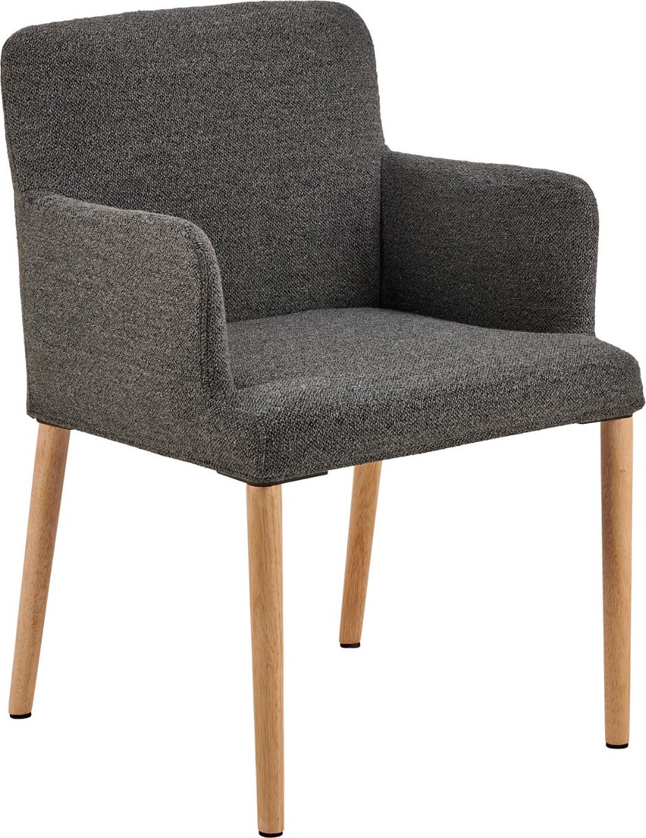 Giga Living Eetkamerstoel Zumen - Antraciet Stof - Zithoogte 48cm - Set van 2