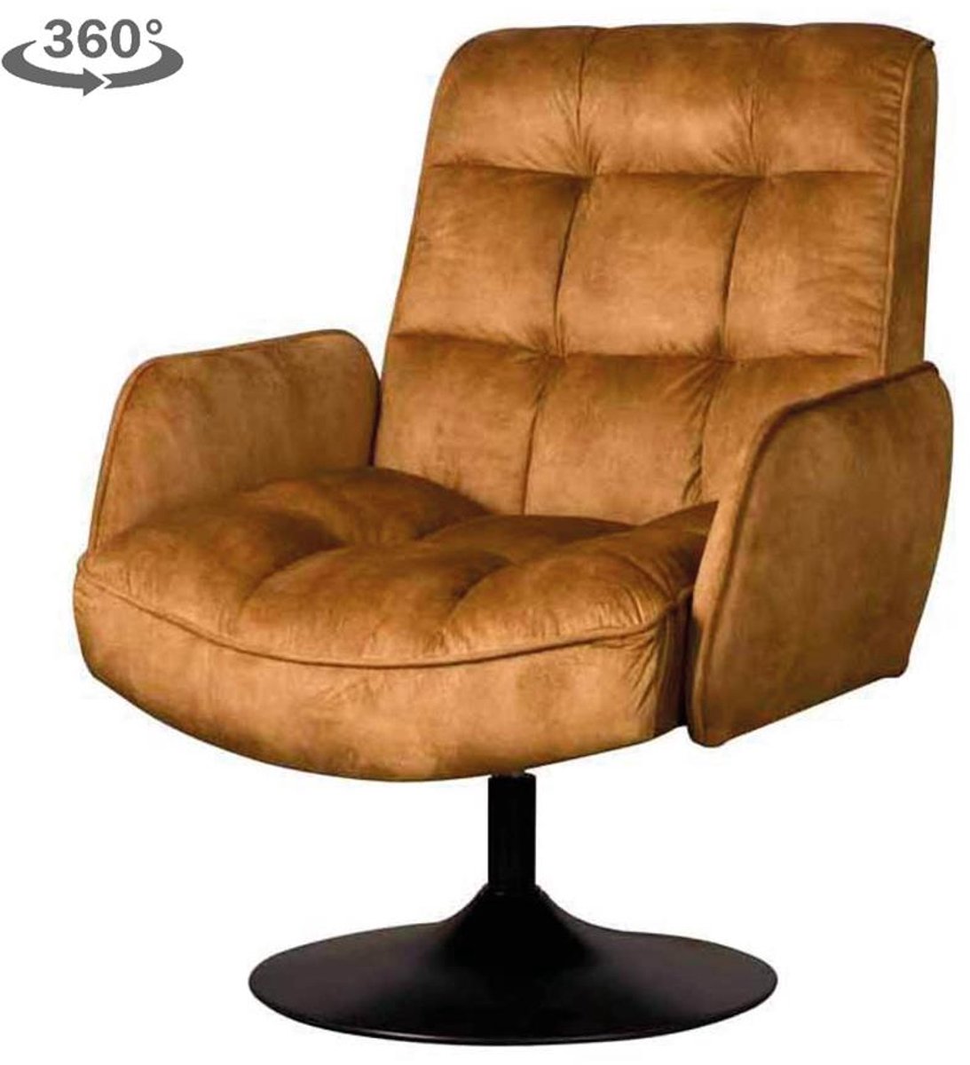 Tower Living Draaifauteuil Tropea - Geel Kunststof - Met Armleuning - 87x83x95cm