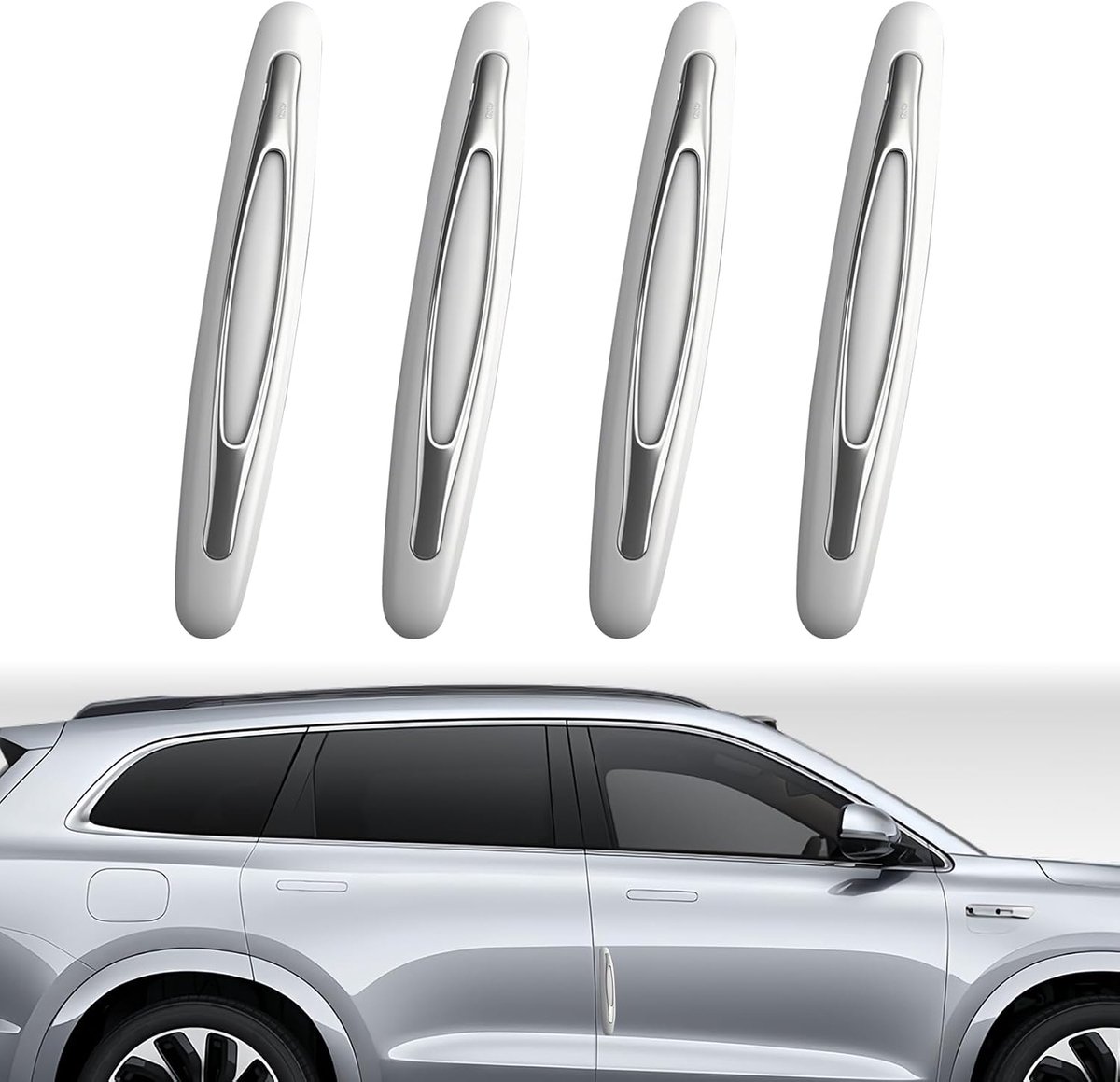 Autodeurrandbescherming 4 stuks - wit - anti-kras - universeel voor auto's, vrachtwagens en SUV's - ShopVlot