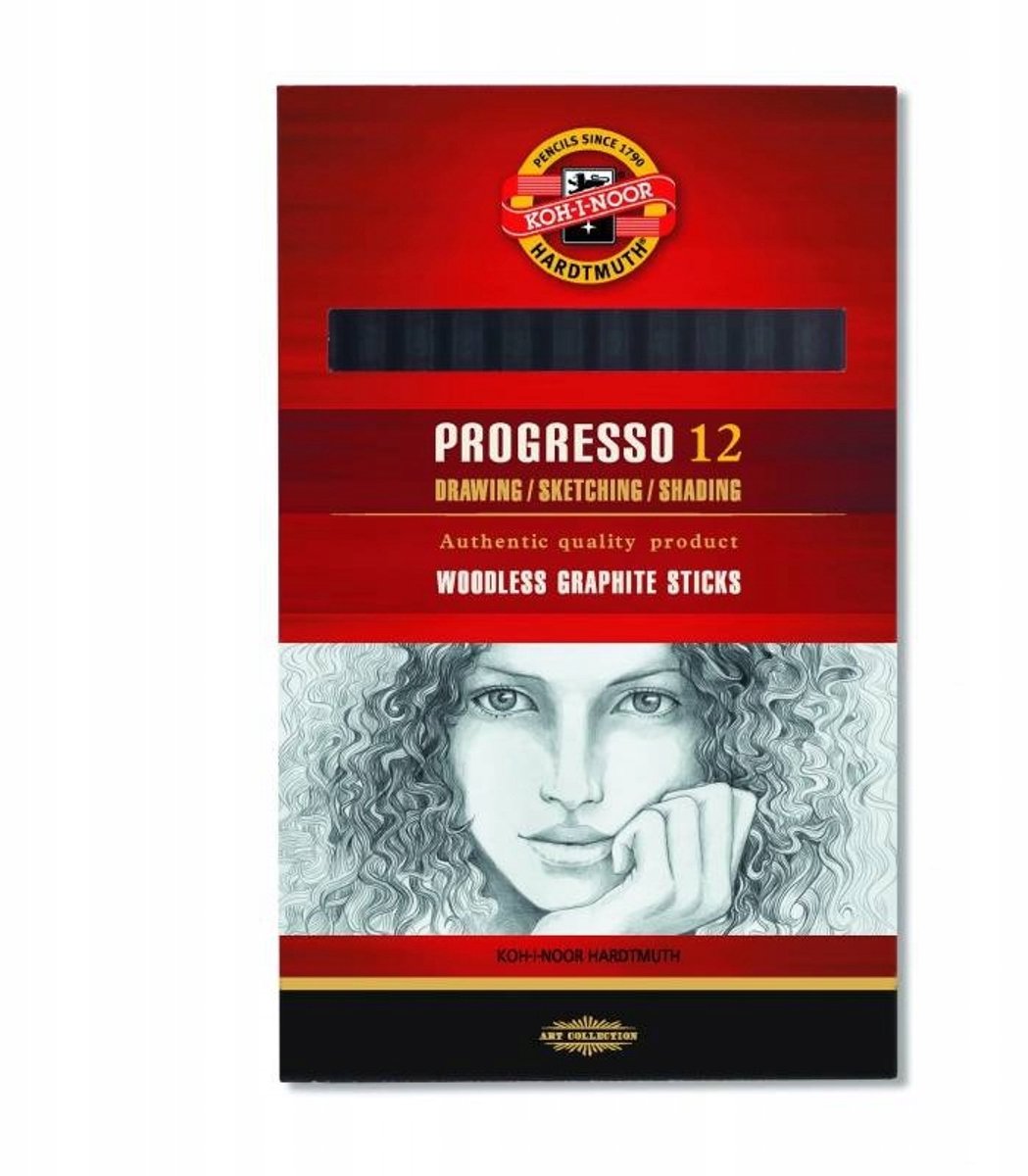Koh-I-Noor Progresso 8B Tekenpotloden - Set van 12