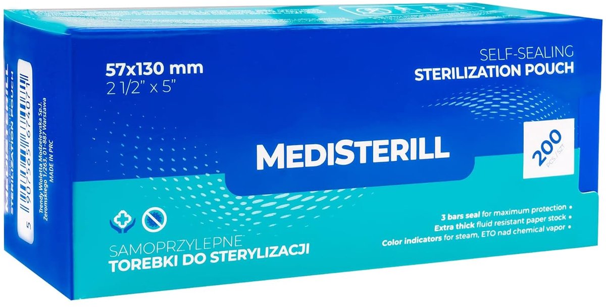 Sterilisatiezakken 200pcs - Zelfsluitend - PVC - Voor autoclave en reiniging - ShopVlot