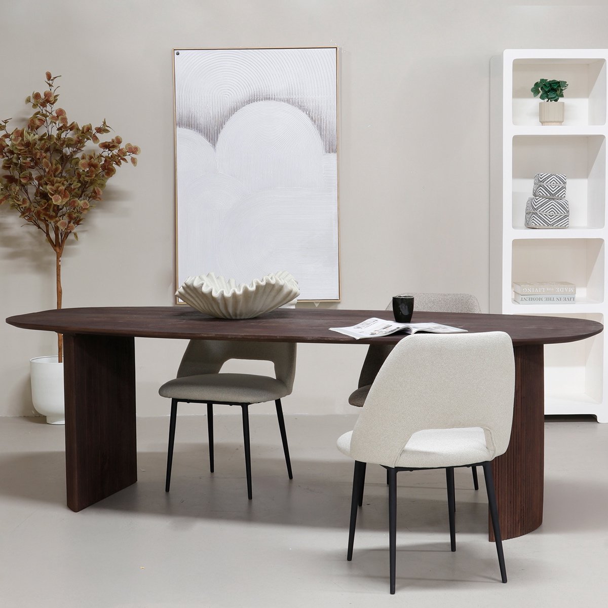 Giga Meubel Eettafel Feline - Deens Ovaal - Mangohout - 300cm