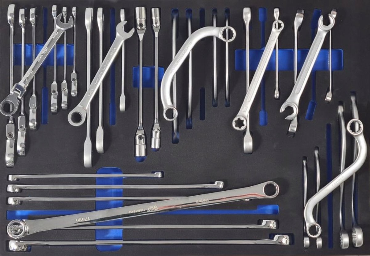 Condor Gereedschapset: Vlakke & Ringsteeksleutels, 71x520x395mm