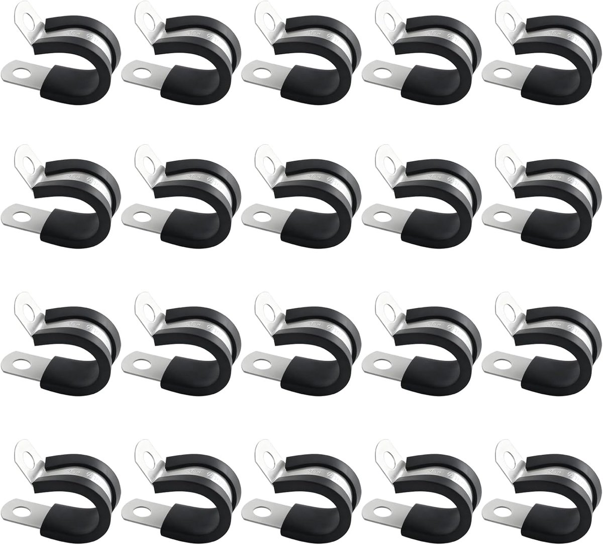 Hose Clamp 16 mm - R-vormige Slangklem - Rubber Gevoerd - Stevig en Duurzaam - ShopVlot