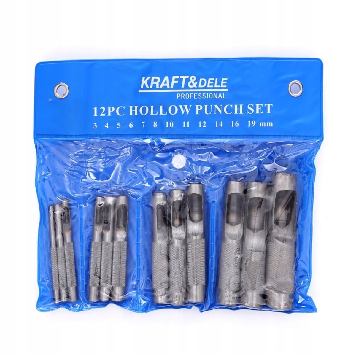 Kraft&Dele Gatentang Set 3-19mm met Gekartelde Handgreep