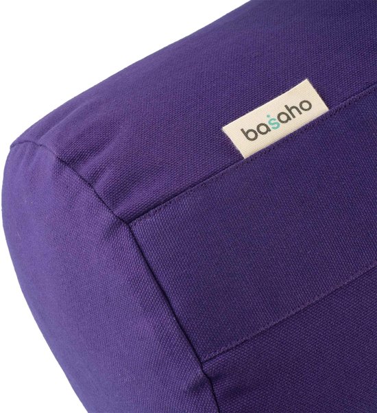 basaho Yoga Bolster - Biologisch Katoen (OCS Gecertificeerd) - Boekweitdoppen - Afneembare Wasbare Hoes (Mosterd) - ShopVlot — afbeelding 3