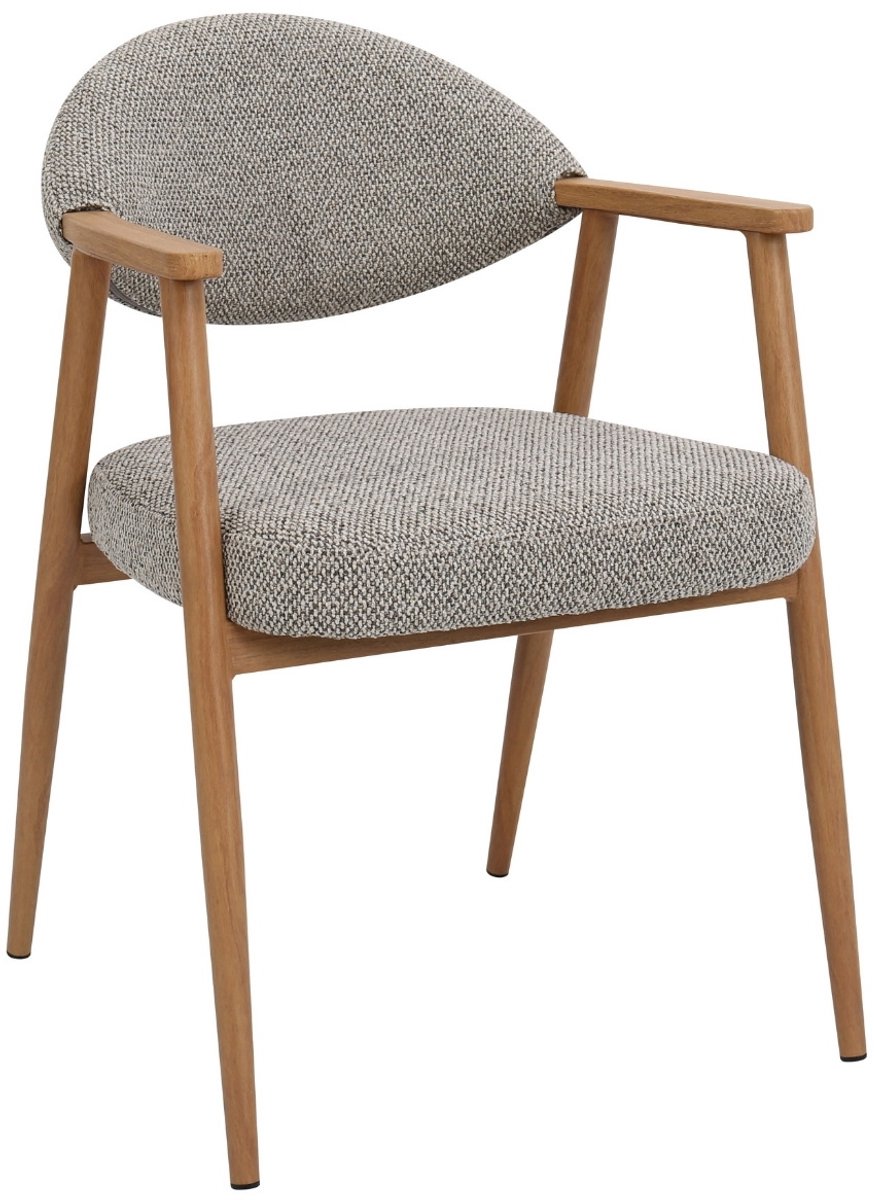 DÉJA Living Eetkamerstoel Karup - Taupe/Naturel - Set van 2
