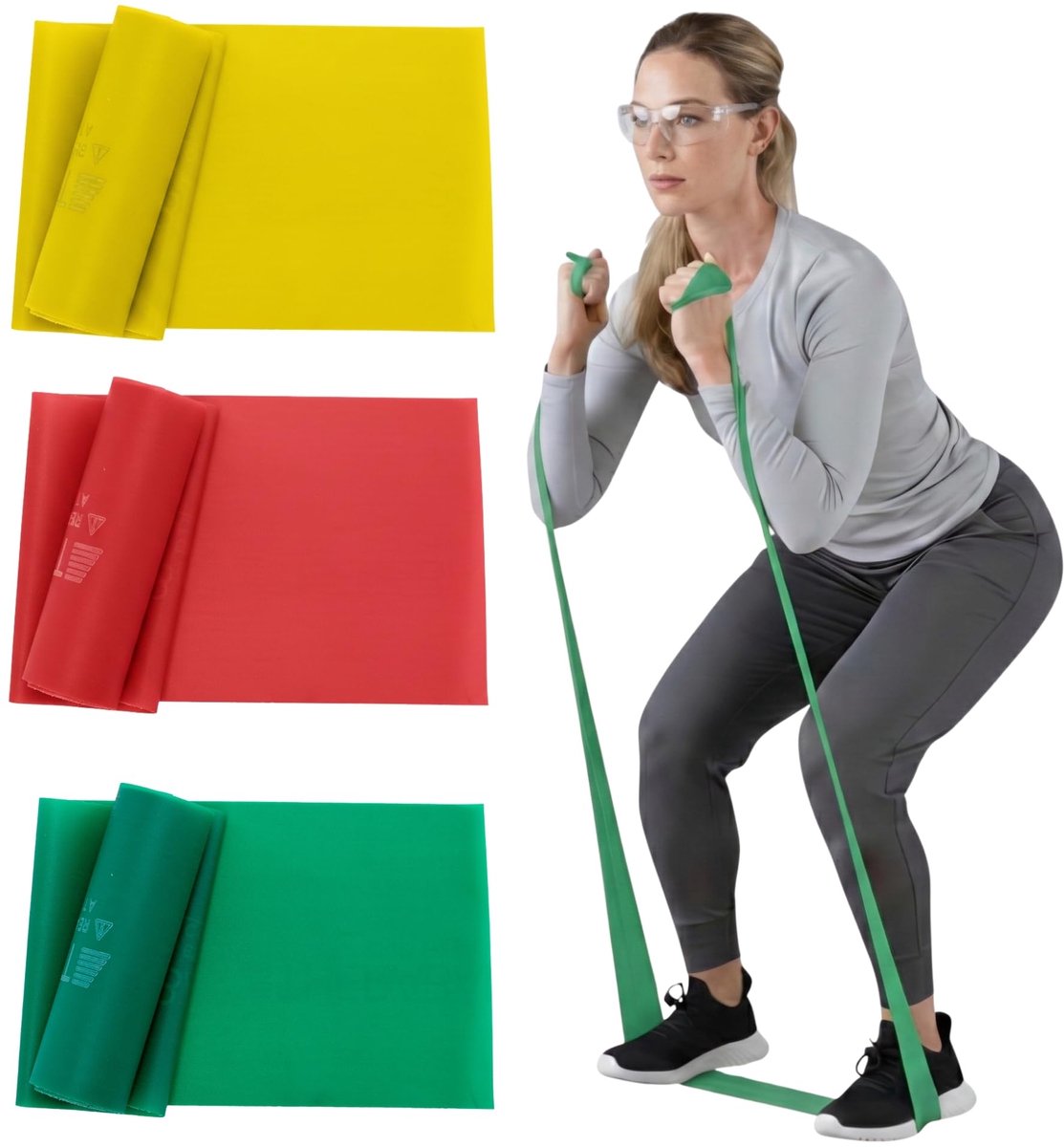 Famanu – Professionele latex weerstandbanden voor bovenlichaam, onderlichaam en core oefeningen, ideaal voor fysiotherapie, pilates en thuistraining