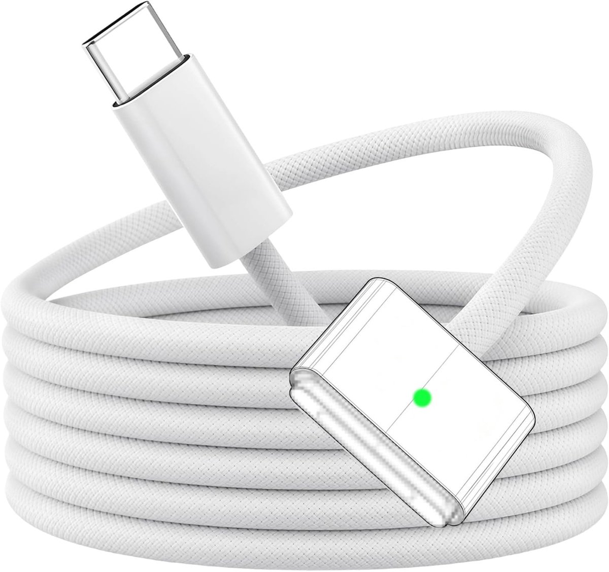 140 W USB-C-kabel naar magnetische stekker type MgSafe 3 voor MacBook Pro/Air, snel opladen PD, led-indicator - ShopVlot
