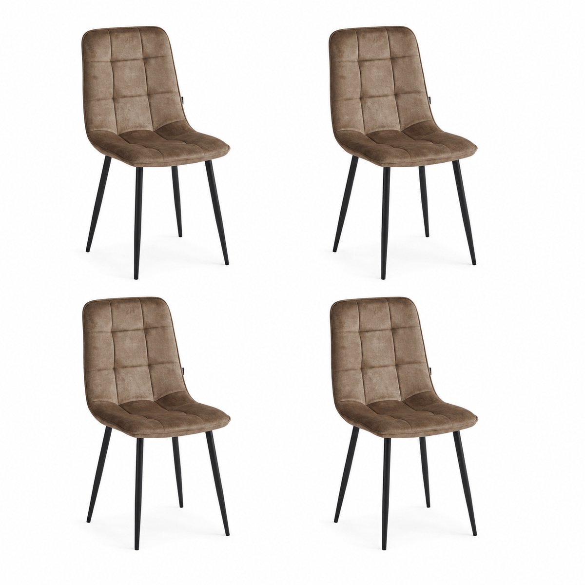 Colenis - Ela Eetkamerstoel - Set Van 4 - Taupe - Adoré Velvet - Design