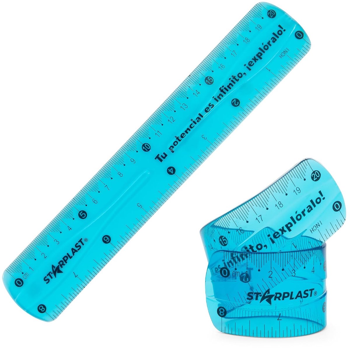 Flexible ruler, 20 cm, Starplast, 4 colours, robust numbering, blue - ShopVlot