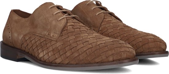 Chaussures à lacets marron en suède avec bout tressé.