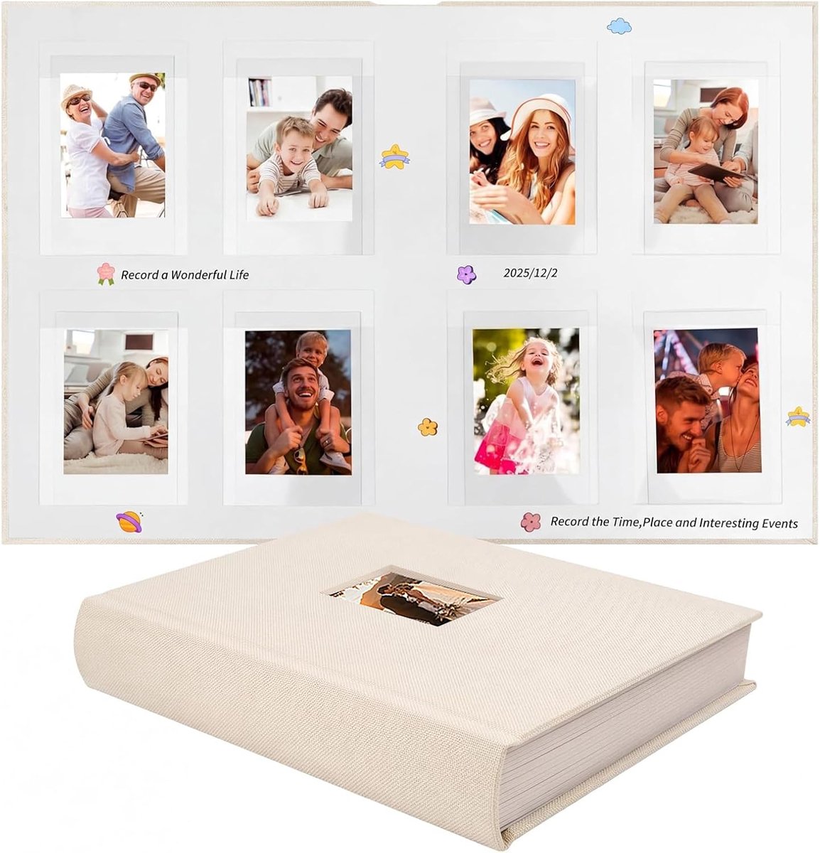 128 Compartments Photo Book Writing Space Front Window 3 Inch Photo Albums Compatible with Fujifilm Instax Mini 12 11 - ShopVlot