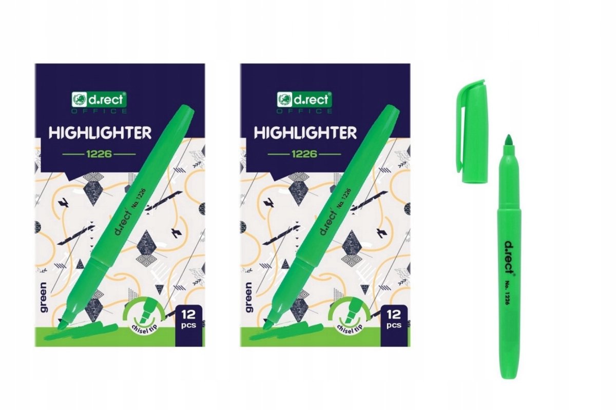 D.Rect Markeerstift 1226 Groen, 5mm Schuin, Set van 24