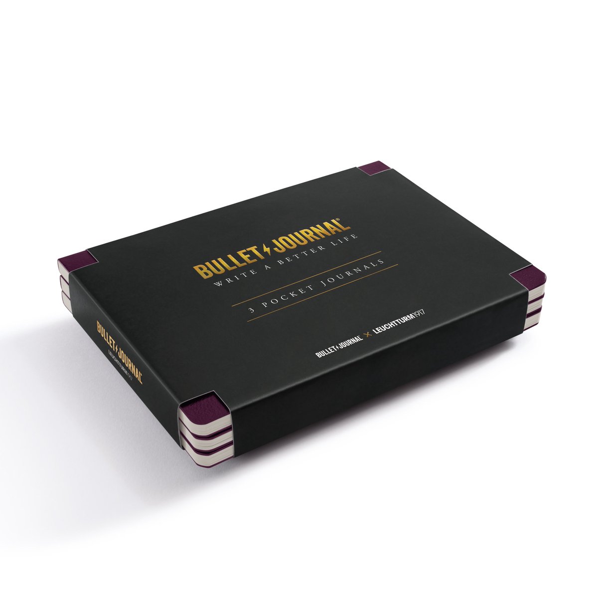 Leuchtturm1917 - Set van 3 kleine Bullet Journals - A6 Pocket 11 x 15 cm - Paars - stippellijnen